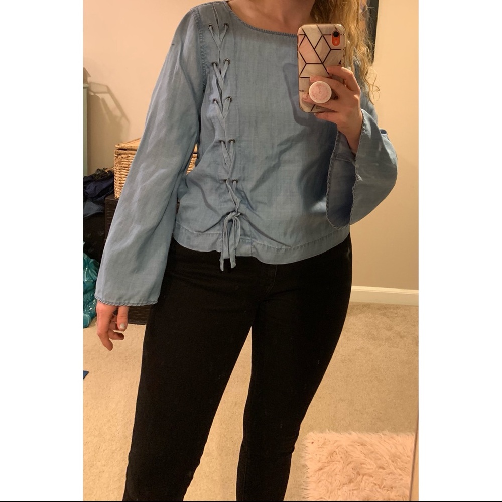 Vince Camuto Long Sleeve Jean Top